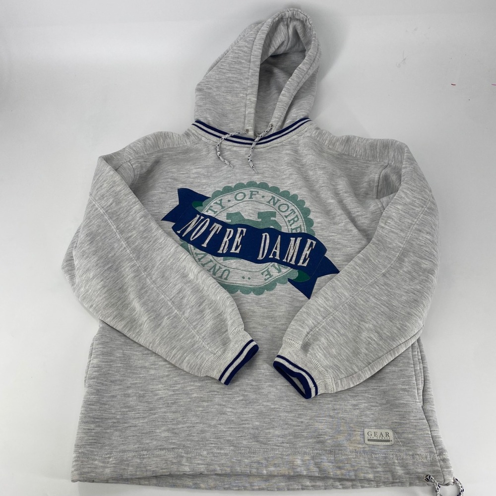 Gear for Sports Notre Dame Fighting Irish Hoodie Sweatshirt Mens Medium Grey VTG